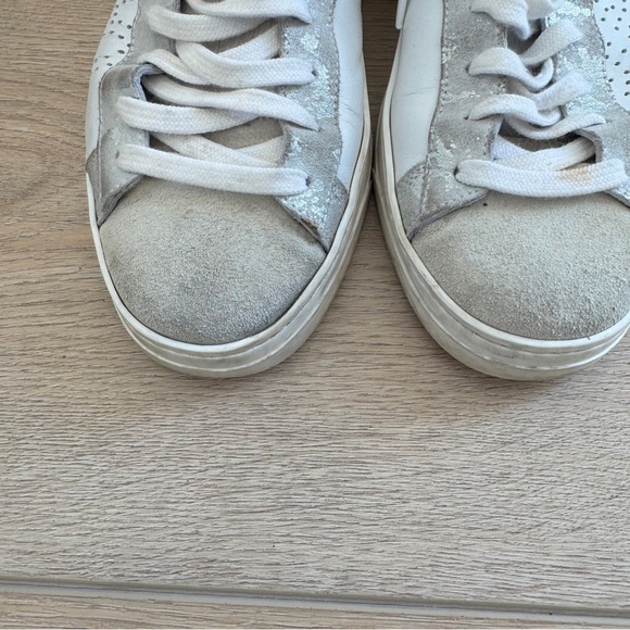 P448 John White Leather Sneaker Size 38 / US 8 - Picture 3 of 7